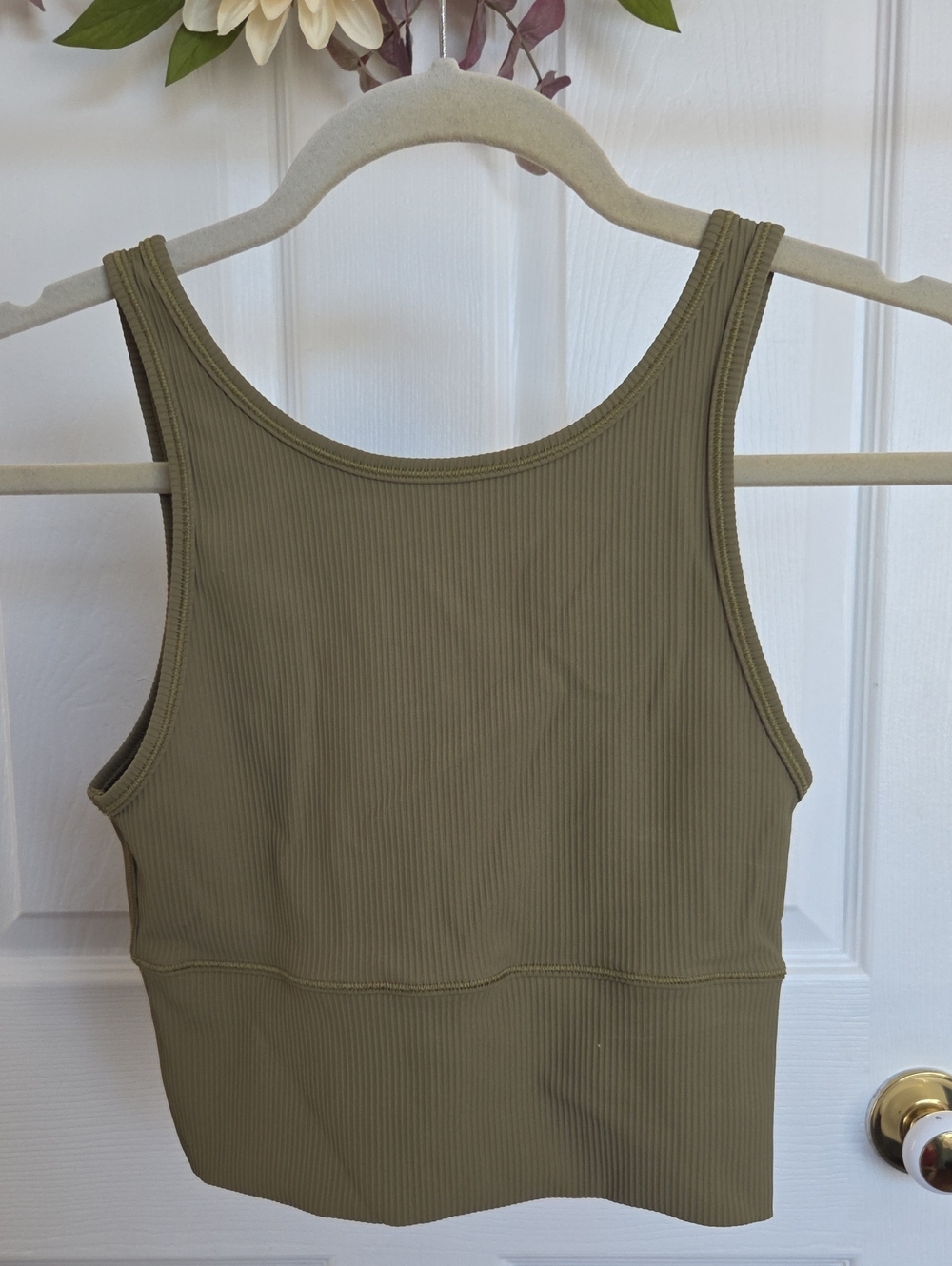 lululemon athletica Ribbed Olive Green Sports Bra Tank